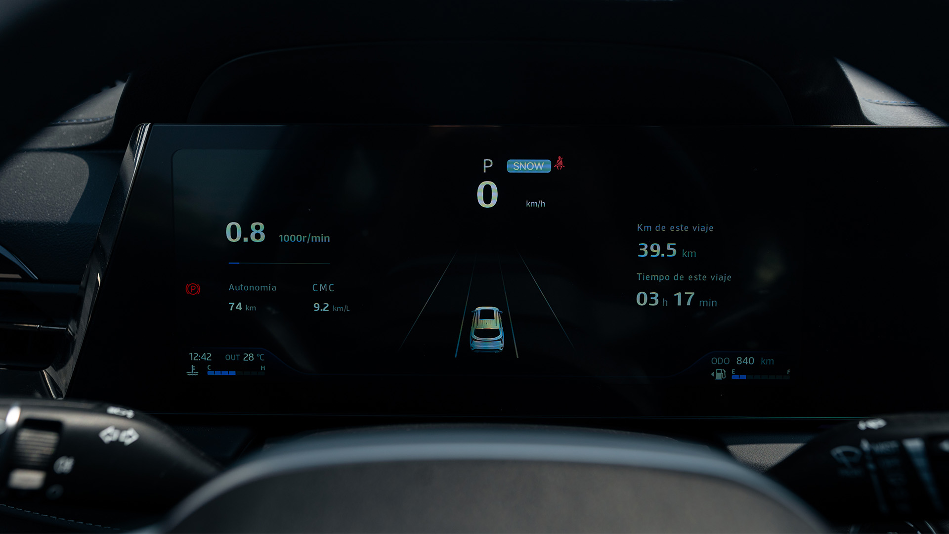 Tacómetro digital y Botón Encendido